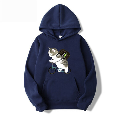 Muškarci Ženske majice s kapuljačom Modne majice s crtanim mačkama s printanim grafičkim motivima Labave ležerne Harajuku pulover s kapuljačom Sportska odjeća