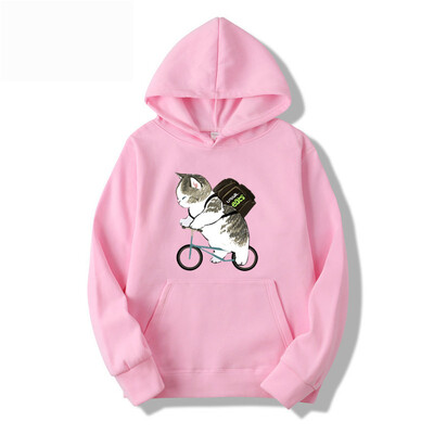 Muškarci Ženske majice s kapuljačom Modne majice s crtanim mačkama s printanim grafičkim motivima Labave ležerne Harajuku pulover s kapuljačom Sportska odjeća