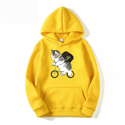 Muškarci Ženske majice s kapuljačom Modne majice s crtanim mačkama s printanim grafičkim motivima Labave ležerne Harajuku pulover s kapuljačom Sportska odjeća