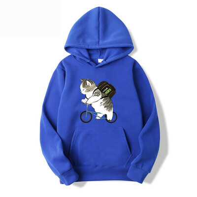 Muškarci Ženske majice s kapuljačom Modne majice s crtanim mačkama s printanim grafičkim motivima Labave ležerne Harajuku pulover s kapuljačom Sportska odjeća