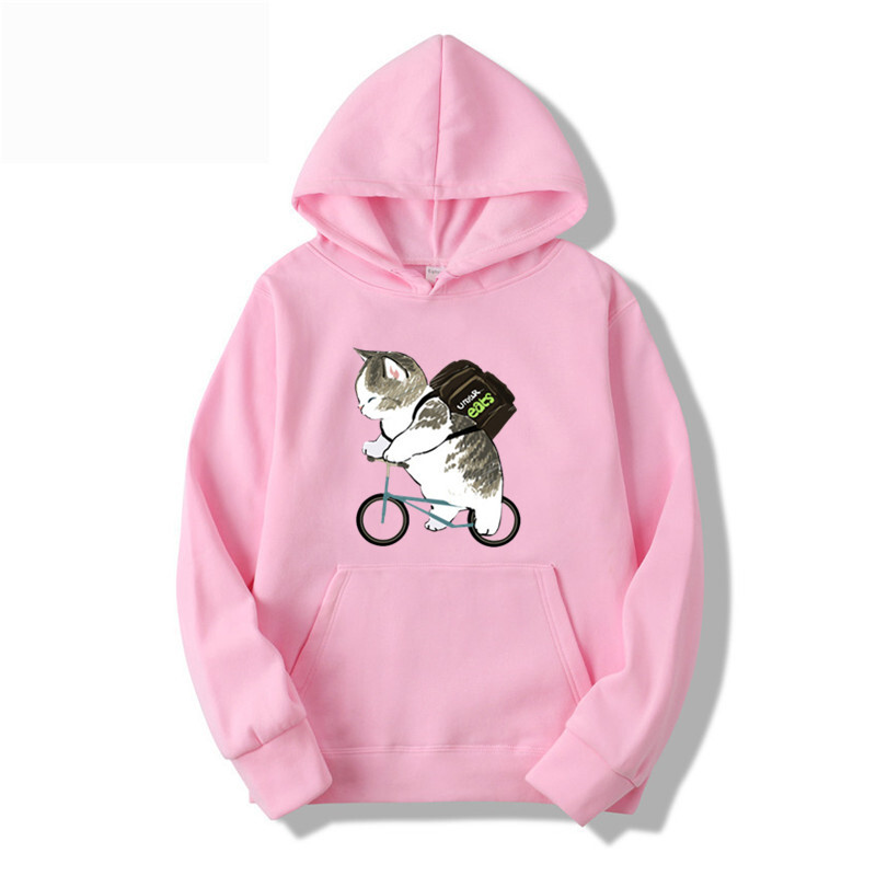 Muškarci Ženske majice s kapuljačom Modne majice s crtanim mačkama s printanim grafičkim motivima Labave ležerne Harajuku pulover s kapuljačom Sportska odjeća