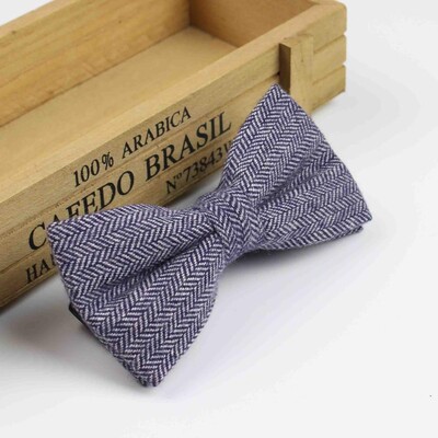 Superior Clasic Formal Lână Bumbac Papion Gravata Culori Multiple Model Houndstooth Cravată Bărbați Lux Tweed Papion