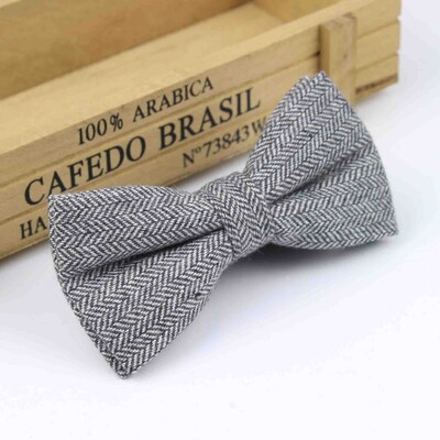 Superior Clasic Formal Lână Bumbac Papion Gravata Culori Multiple Model Houndstooth Cravată Bărbați Lux Tweed Papion