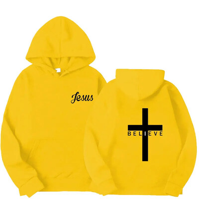 Hanorace cu glugă imprimate Believe Cross Jesus pentru bărbați, design pentru bărbați, cu șnur, topuri Harajuku, primăvară toamnă, îmbrăcăminte de stradă, îmbrăcăminte sport