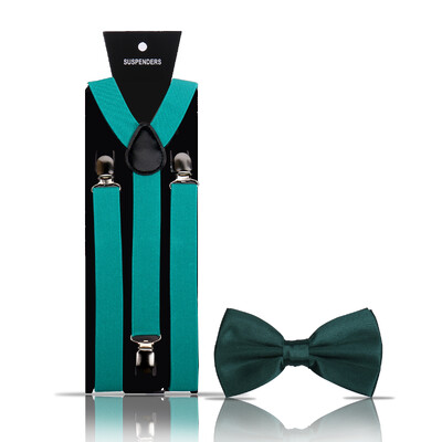 Bretele pentru bărbați la modă elegantă Papion Set din două piese Costum de barman Gentleman Accesorii Nuntă Cadouri de petrecere de afaceri pentru bărbați