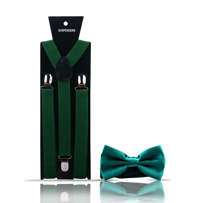 Bretele pentru bărbați la modă elegantă Papion Set din două piese Costum de barman Gentleman Accesorii Nuntă Cadouri de petrecere de afaceri pentru bărbați