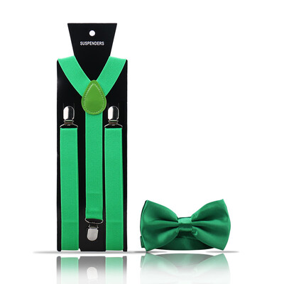 Bretele pentru bărbați la modă elegantă Papion Set din două piese Costum de barman Gentleman Accesorii Nuntă Cadouri de petrecere de afaceri pentru bărbați