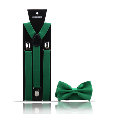 Bretele pentru bărbați la modă elegantă Papion Set din două piese Costum de barman Gentleman Accesorii Nuntă Cadouri de petrecere de afaceri pentru bărbați