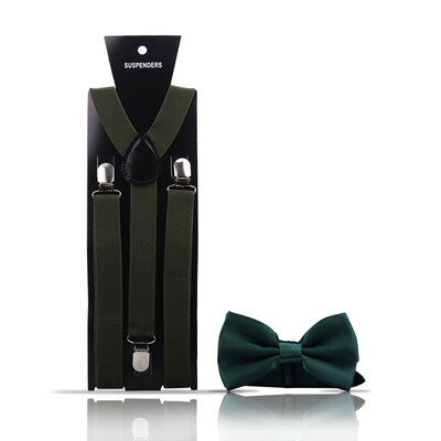 Bretele pentru bărbați la modă elegantă Papion Set din două piese Costum de barman Gentleman Accesorii Nuntă Cadouri de petrecere de afaceri pentru bărbați