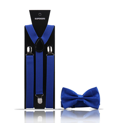 Bretele pentru bărbați la modă elegantă Papion Set din două piese Costum de barman Gentleman Accesorii Nuntă Cadouri de petrecere de afaceri pentru bărbați