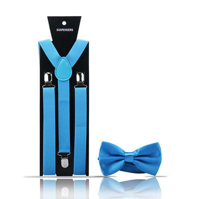 Bretele pentru bărbați la modă elegantă Papion Set din două piese Costum de barman Gentleman Accesorii Nuntă Cadouri de petrecere de afaceri pentru bărbați