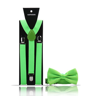 Bretele pentru bărbați la modă elegantă Papion Set din două piese Costum de barman Gentleman Accesorii Nuntă Cadouri de petrecere de afaceri pentru bărbați