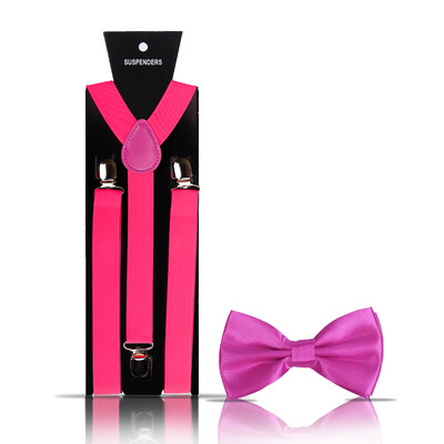 Bretele pentru bărbați la modă elegantă Papion Set din două piese Costum de barman Gentleman Accesorii Nuntă Cadouri de petrecere de afaceri pentru bărbați