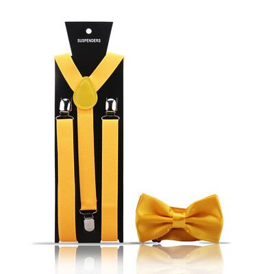 Bretele pentru bărbați la modă elegantă Papion Set din două piese Costum de barman Gentleman Accesorii Nuntă Cadouri de petrecere de afaceri pentru bărbați