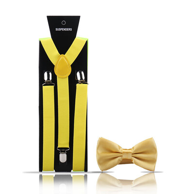 Bretele pentru bărbați la modă elegantă Papion Set din două piese Costum de barman Gentleman Accesorii Nuntă Cadouri de petrecere de afaceri pentru bărbați