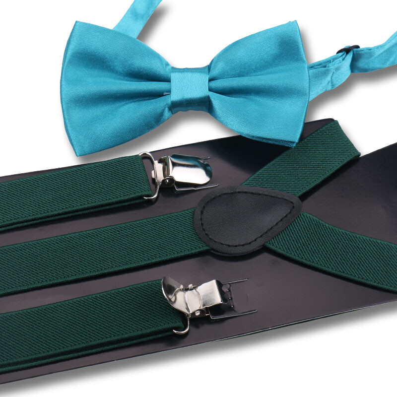 Bretele pentru bărbați la modă elegantă Papion Set din două piese Costum de barman Gentleman Accesorii Nuntă Cadouri de petrecere de afaceri pentru bărbați