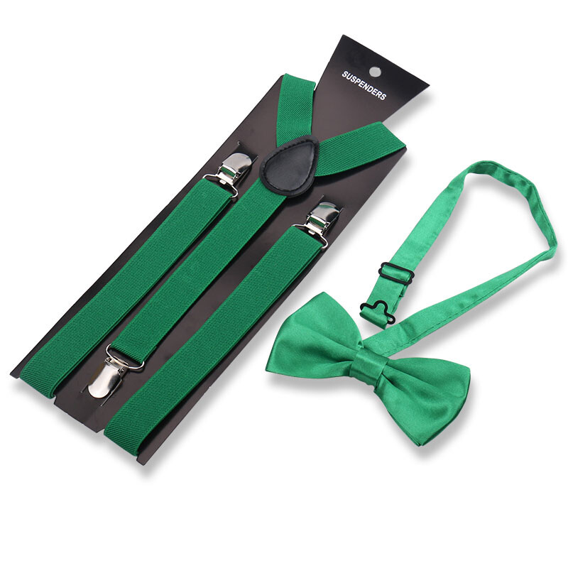 Bretele pentru bărbați la modă elegantă Papion Set din două piese Costum de barman Gentleman Accesorii Nuntă Cadouri de petrecere de afaceri pentru bărbați