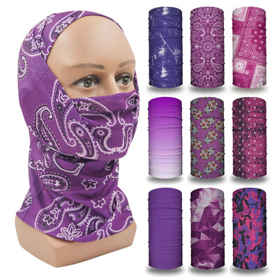 Violeta balaclava sieviešu skriešanas kempinga galvas saite Bandana Quickdry kakla getra elpojošs pārgājienu sejas maska caurule riteņbraukšanas galvas šalle