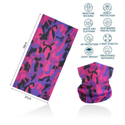 Violeta balaclava sieviešu skriešanas kempinga galvas saite Bandana Quickdry kakla getra elpojošs pārgājienu sejas maska caurule riteņbraukšanas galvas šalle
