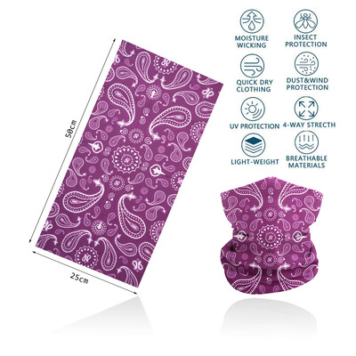 Violeta balaclava sieviešu skriešanas kempinga galvas saite Bandana Quickdry kakla getra elpojošs pārgājienu sejas maska caurule riteņbraukšanas galvas šalle
