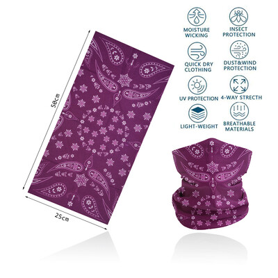 Violeta balaclava sieviešu skriešanas kempinga galvas saite Bandana Quickdry kakla getra elpojošs pārgājienu sejas maska caurule riteņbraukšanas galvas šalle