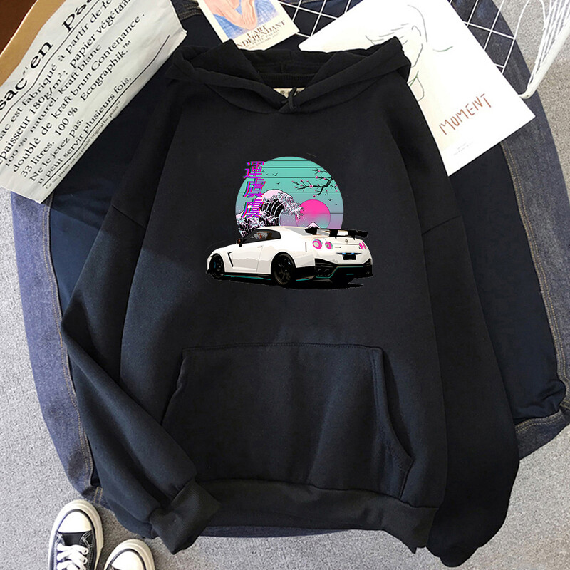 Initial D Hoodies Legend Car Print Megztiniai Vyrai Moteriški Megztiniai Gatvės drabužiai Hip Hop Topi Anime Japoniški drabužiai ilgomis rankovėmis su gobtuvu