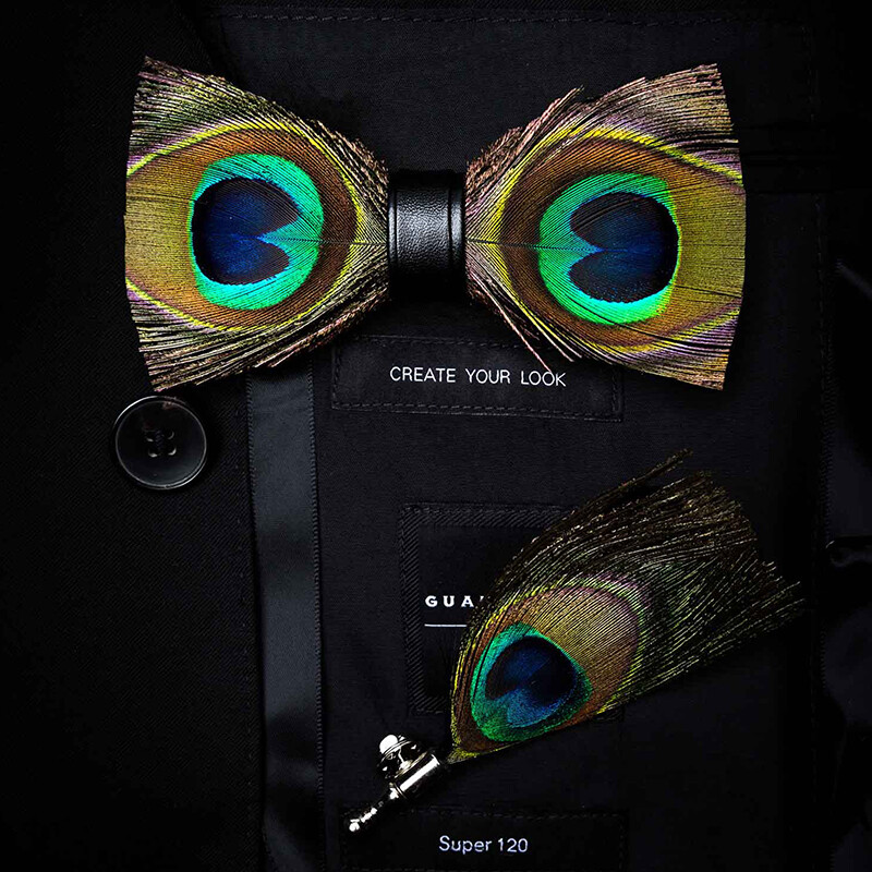 JEMYGINS eredeti dizájn, természetes kötőtoll, gyönyörű, kézzel készített csokornyakkendő bross díszdoboz szett férfiaknak esküvői parti csokornyakkendő