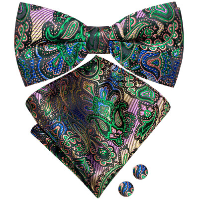 Ανδρικό παπιγιόν τσέρκι μαύρο μεταξωτό ανδρικό σετ μανικετόκουμπα τσέπης τετράγωνο παπιγιόν με λουλουδένιο κόμπο πεταλούδα για ανδρική επιχείρηση γάμου