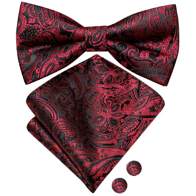 Ανδρικό παπιγιόν τσέρκι μαύρο μεταξωτό ανδρικό σετ μανικετόκουμπα τσέπης τετράγωνο παπιγιόν με λουλουδένιο κόμπο πεταλούδα για ανδρική επιχείρηση γάμου