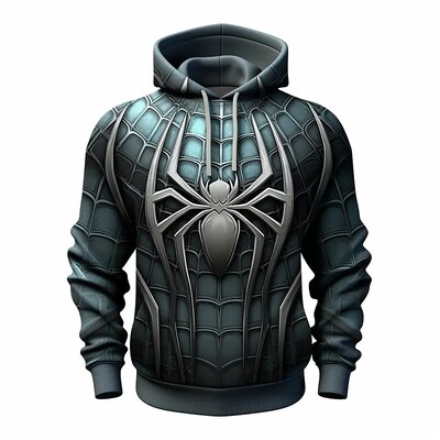 Meeste kapuutsiga 3D Spider Graphic Prints Vabaaja kapuutsiga Pullover Pühade Väljuv Kevad Sügis Riietus Harajuku Suur särk