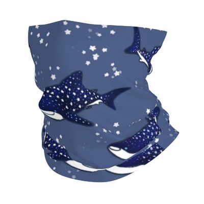 Starry Whale Shark Bandana Neck Gaiter Φουλάρι με στάμπα αποκριών Balaclavas Πολυλειτουργικό Πεζοπορία Πεζοπορίας Unisex Ενήλικες