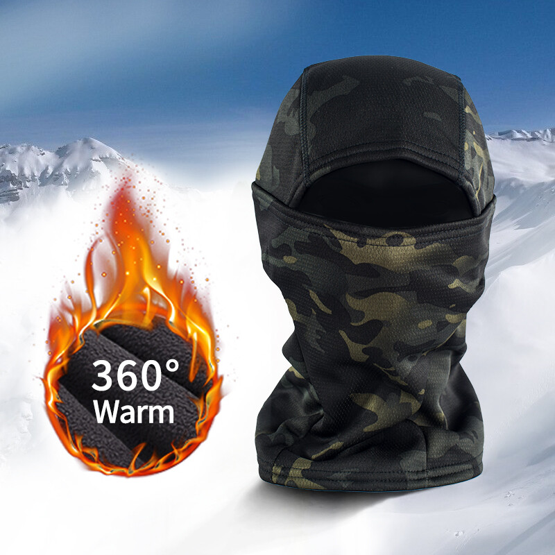MEGE Tactical Ziemas Fleece Balaclava Men Ski Mask Skullies Beanies Termiskā sporta šalle pārgājienu maskēšanās vāciņš