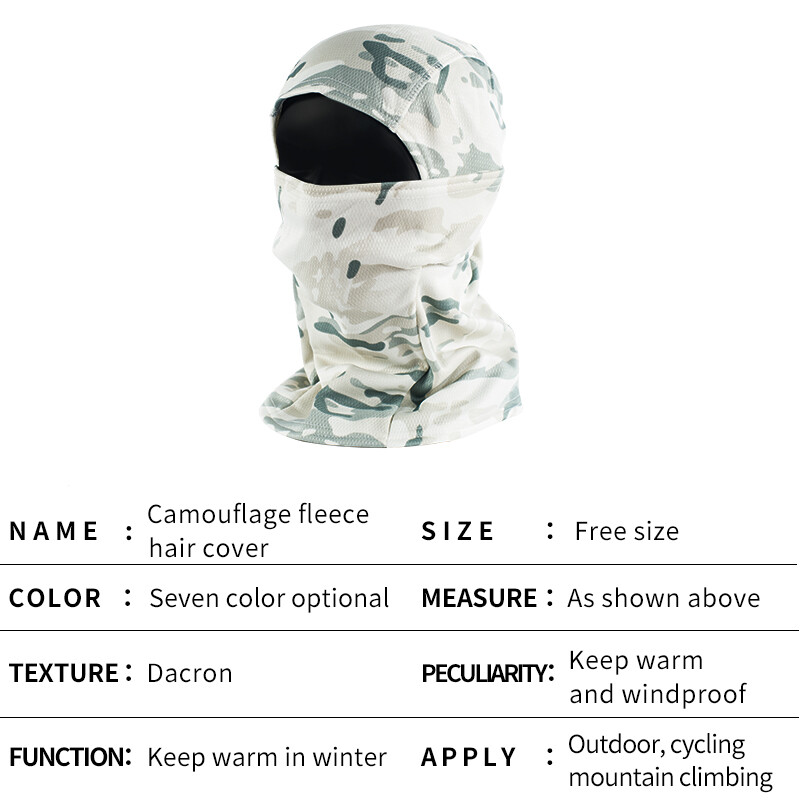 MEGE Tactical Ziemas Fleece Balaclava Men Ski Mask Skullies Beanies Termiskā sporta šalle pārgājienu maskēšanās vāciņš