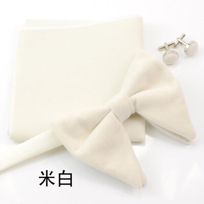 Papioni mari pentru bărbați papion din catifea pătrat de buzunar nuntă căsătorie papion de culoare solidă Gravatas de rochii butoni seturi de cravate