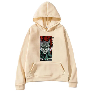 Manga Kaiju No.8 Print Dressipluus pikkade varrukatega fliis Pehmed kapuutsid Harajuku Oversized Anime trükitud tänavarõivad rõivad