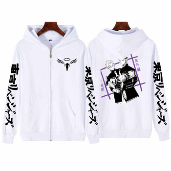 Tokyo Revengers Аниме Hoodies Мъжки Harajuku Rindou Haitani Ran Haitani Manga Cool Haitani Brothers Print Winter Zipper Sweatshirt