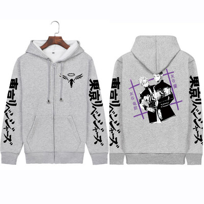 Tokyo Revengers Anime Hoodies Vīriešu Harajuku Rindou Haitani Ran Haitani Manga Forši Haitani Brothers apdrukas sporta krekls ar rāvējslēdzēju