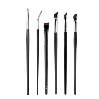 6 buc. perie pentru eyeliner cu lamă de upgrade, perie plată pentru sprâncene cu unghi fin, sub ochi, așezați perie de machiaj Instrumente de machiaj pentru frumusețe