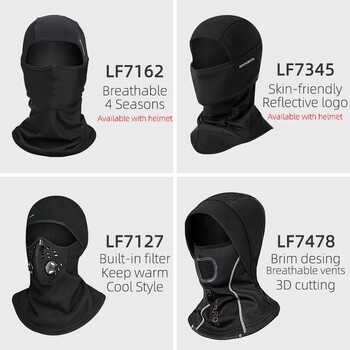 ROCKBROS Cycling Mask Winter Fleece Thermal Keep Warm Ветроустойчива Колоездене Маска за лице Балаклава Ски Маска Риболов Ски Шапка Шапки