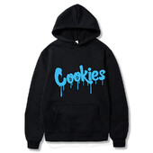 Nové pánske jesenné a zimné mikiny s kapucňou z flísu s potlačou anime cookies z roku 2024, pánske a dámske