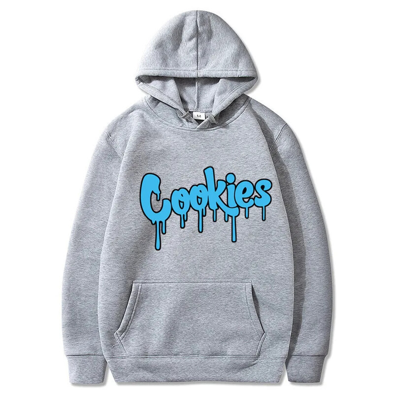 Nové pánske jesenné a zimné mikiny s kapucňou z flísu s potlačou anime cookies z roku 2024, pánske a dámske
