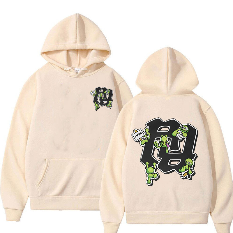 Räppar RR KanKan Tõesti Rich Summrs Sügises kahepoolne printimine kapuuts Meeste Hip Hop Vintage Oversized dressipluus Meeste tänavarõivad