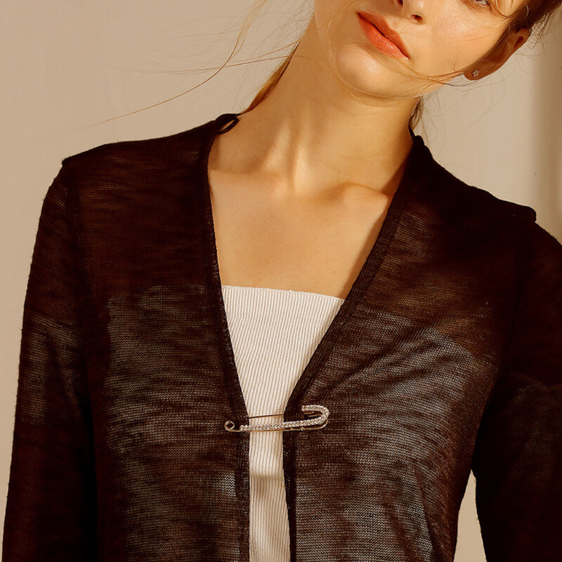 Metāla adata drošības adata Dekoratīva sudraba zelta krāsa Rhinestones piespraudes Liela cirkona kristāla klipšu ballīte