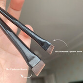 1/2 komada nove četkice za šminkanje obrva s plosnatom oštricom za žene Eyeliner profesionalna četka za detaljne konture kozmetički alati za uljepšavanje