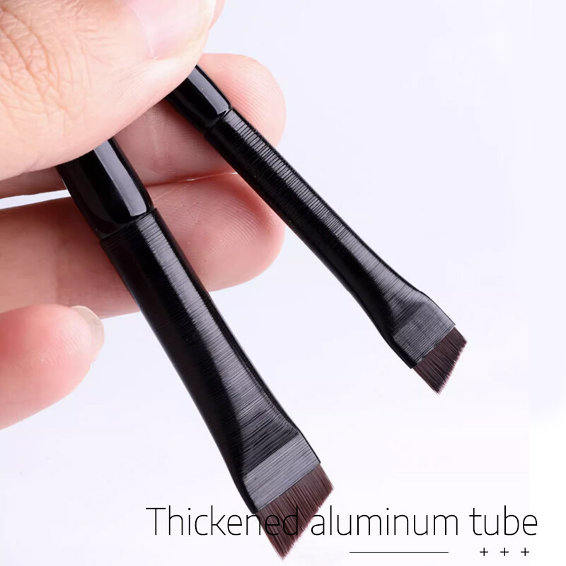 1/2 komada nove četkice za šminkanje obrva s plosnatom oštricom za žene Eyeliner profesionalna četka za detaljne konture kozmetički alati za uljepšavanje