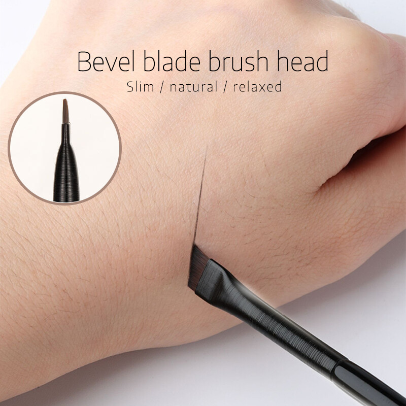 1/2 komada nove četkice za šminkanje obrva s plosnatom oštricom za žene Eyeliner profesionalna četka za detaljne konture kozmetički alati za uljepšavanje