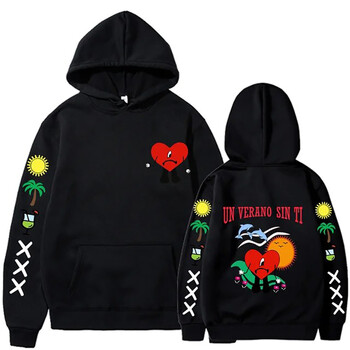 Funny Bad Bunny Hoodies Un Verano Sin Ti Print Ανδρικά Γυναικεία ρούχα Streetwear Φούτερ με κουκούλα Πουλόβερ Unisex αθλητικά ρούχα