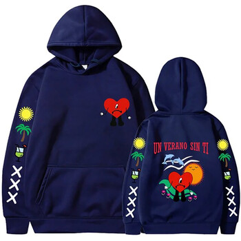 Funny Bad Bunny Hoodies Un Verano Sin Ti Print Ανδρικά Γυναικεία ρούχα Streetwear Φούτερ με κουκούλα Πουλόβερ Unisex αθλητικά ρούχα