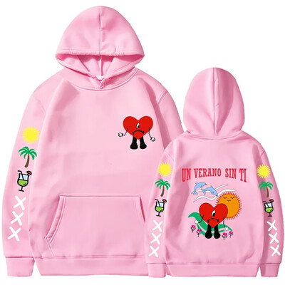 Funny Bad Bunny Hoodies Un Verano Sin Ti Print Ανδρικά Γυναικεία ρούχα Streetwear Φούτερ με κουκούλα Πουλόβερ Unisex αθλητικά ρούχα