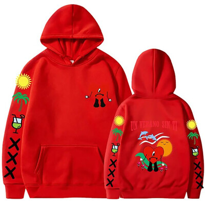 Funny Bad Bunny Hoodies Un Verano Sin Ti Print Ανδρικά Γυναικεία ρούχα Streetwear Φούτερ με κουκούλα Πουλόβερ Unisex αθλητικά ρούχα